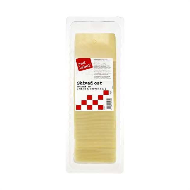 Skivad ost Gouda 28% Red Label® 1 kg